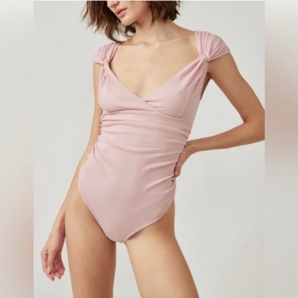 Free People Intimately FP Another Love Bodysuit in Silver Pink Size L - Picture 4 of 15